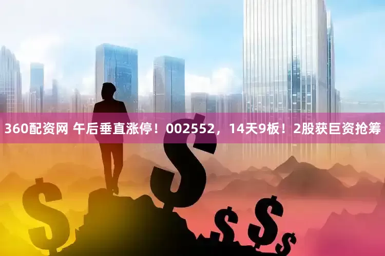 360配资网 午后垂直涨停！002552，14天9板！2股获巨资抢筹